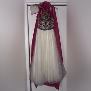 Sherri Hill Multicolor Embroidered Prom Dress